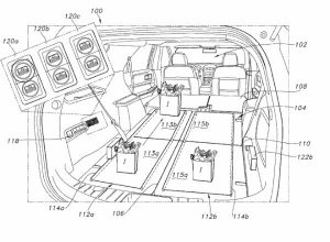 mock up of Ford in-vehicle conveyor belt