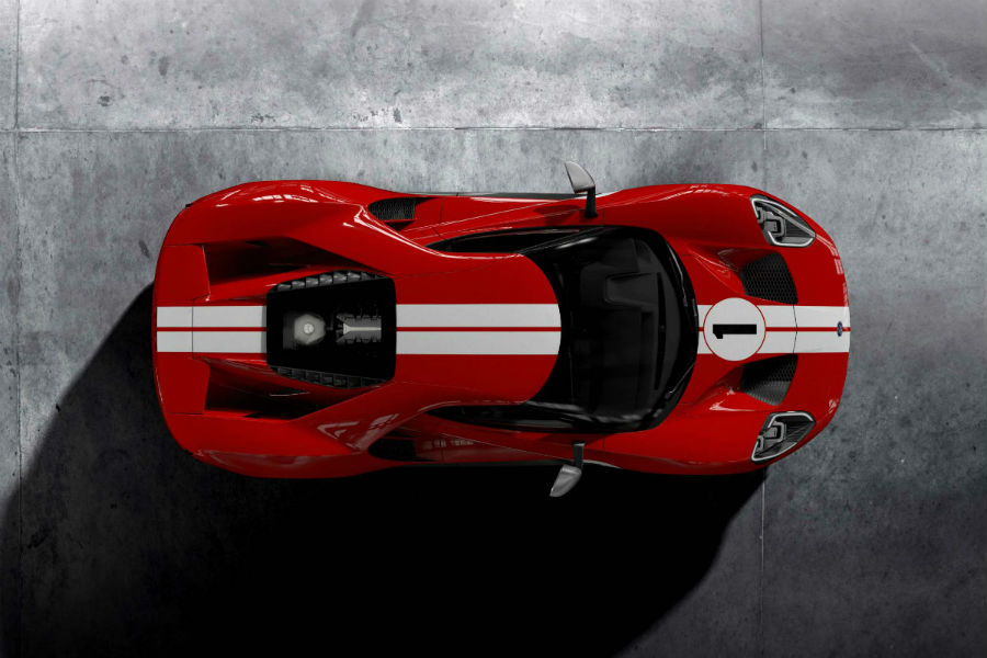 2018 Ford GT 67 Heritage Edtion birds eye view exterior_o