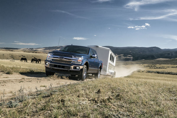 front-view-of-a-blue-2020-Ford-F-150