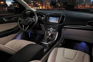 2017 Ford Edge front interior driver dash infotainment system and passenger space_o