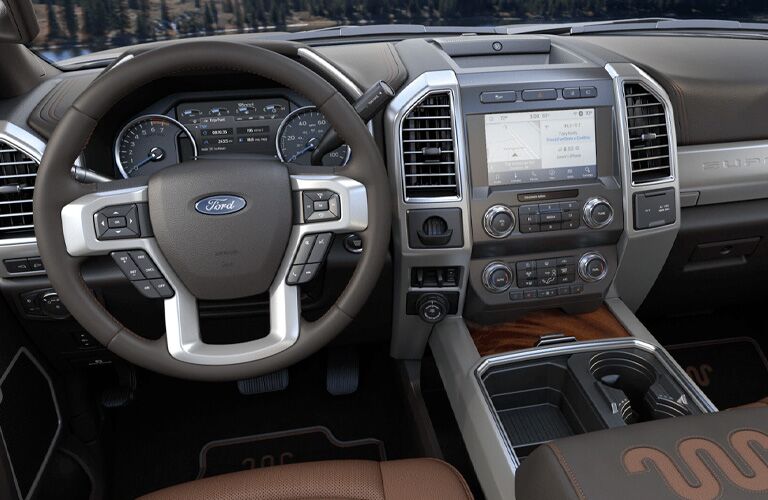 front interior of a 2021 Ford F-350