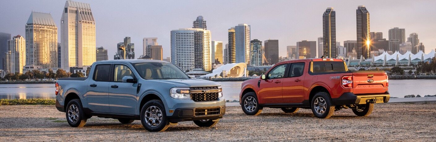 a pair of 2022 Ford Maverick compact trucks