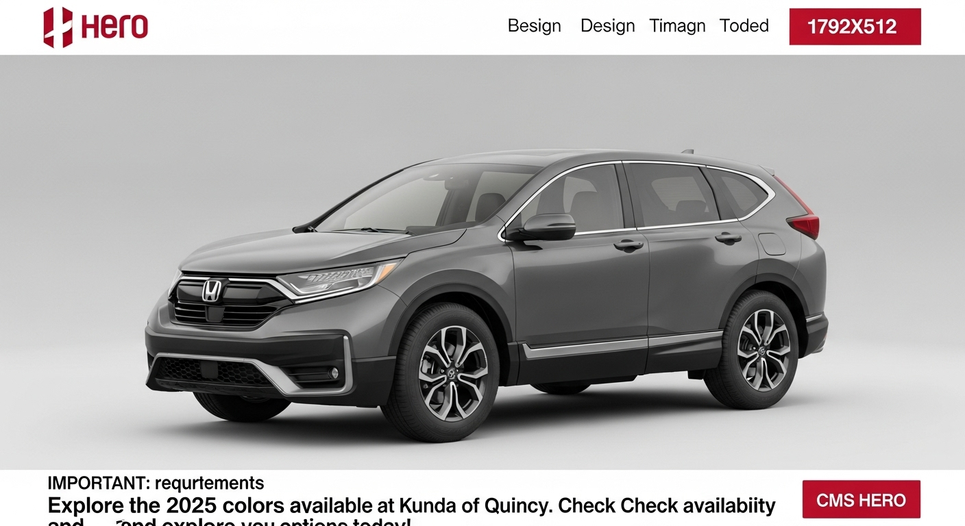 Explore the 2025 Honda CR-V colors available at Kunes Honda of Quincy. Check availability and explore your options today!