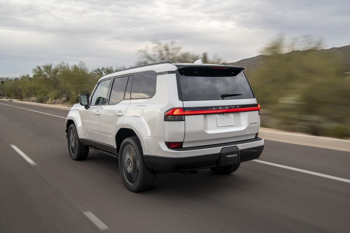 2026 Lexus GX 550 Luxury+ exterior on a paved road