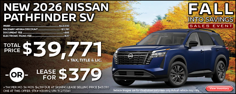 New 2026 Nissan Pathfinder Lease Offer