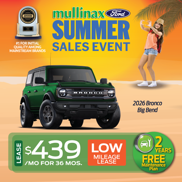 2026 Bronco Big Bend Lease $439/mo for 36 Mos.