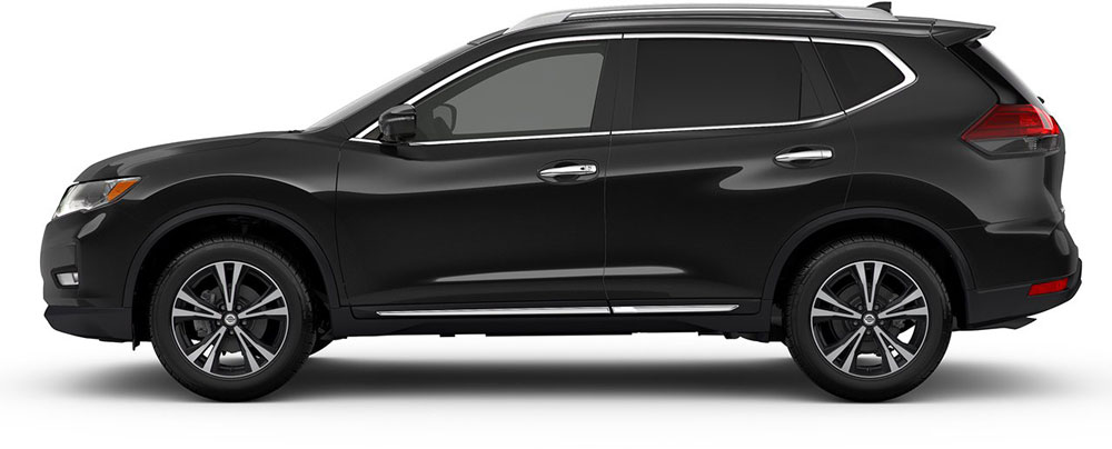 2017 Nissan Rogue in Magnetic Black, side profile