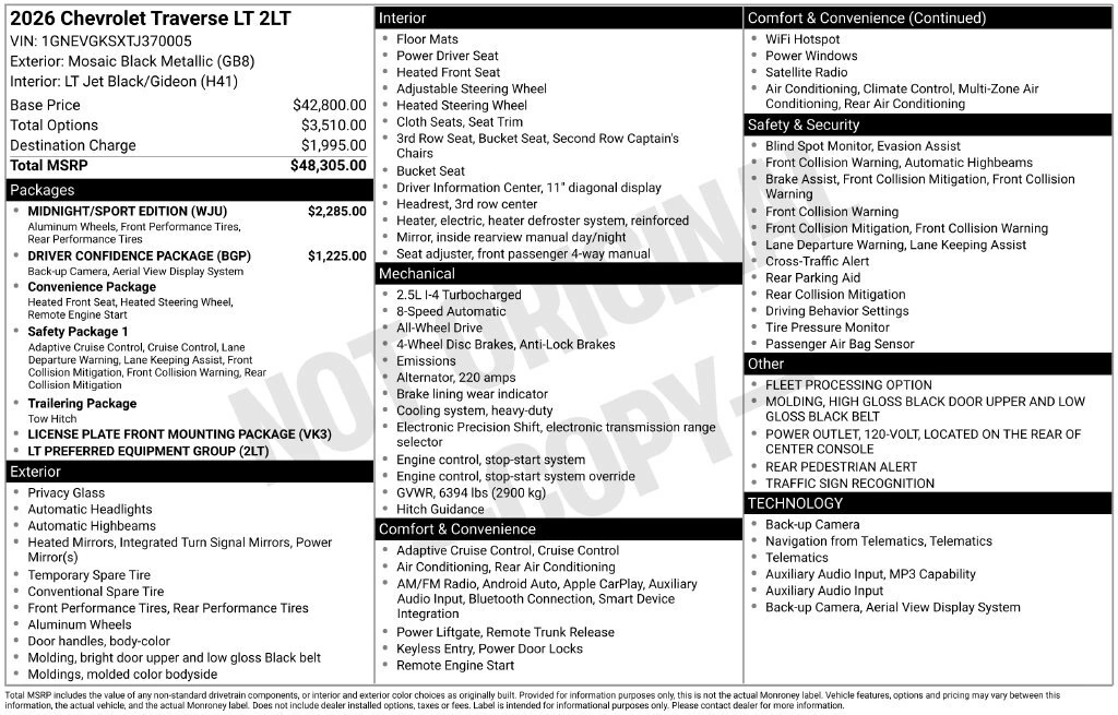 2026 Chevrolet Traverse LT - Photo 22