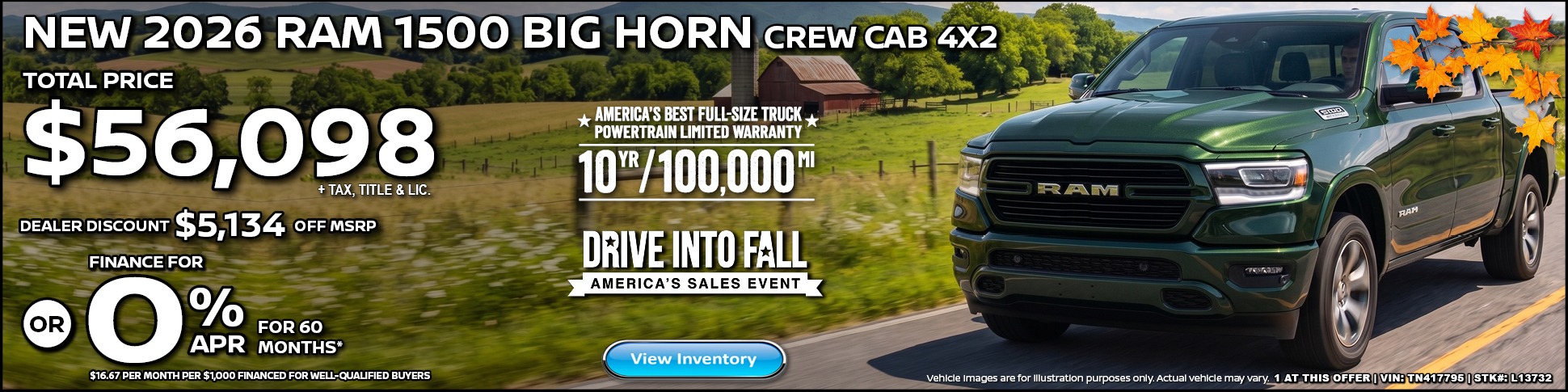 new 2026 ram 1500 big horn crew cab 4X2