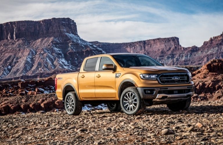 Orange 2019 Ford Ranger on a Mountain Trail