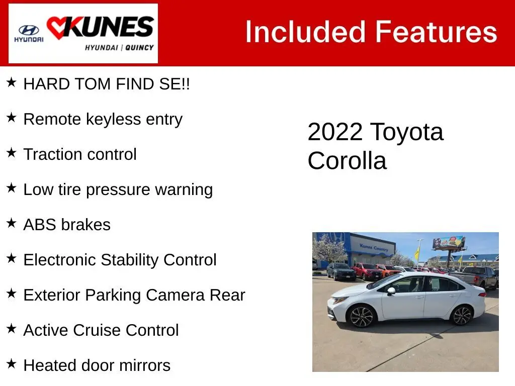 Used 2022 Toyota Corolla SE with VIN JTDS4MCE3N3508285 for sale in Quincy, IL