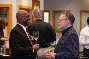 Guests talking at the Library Foundation event