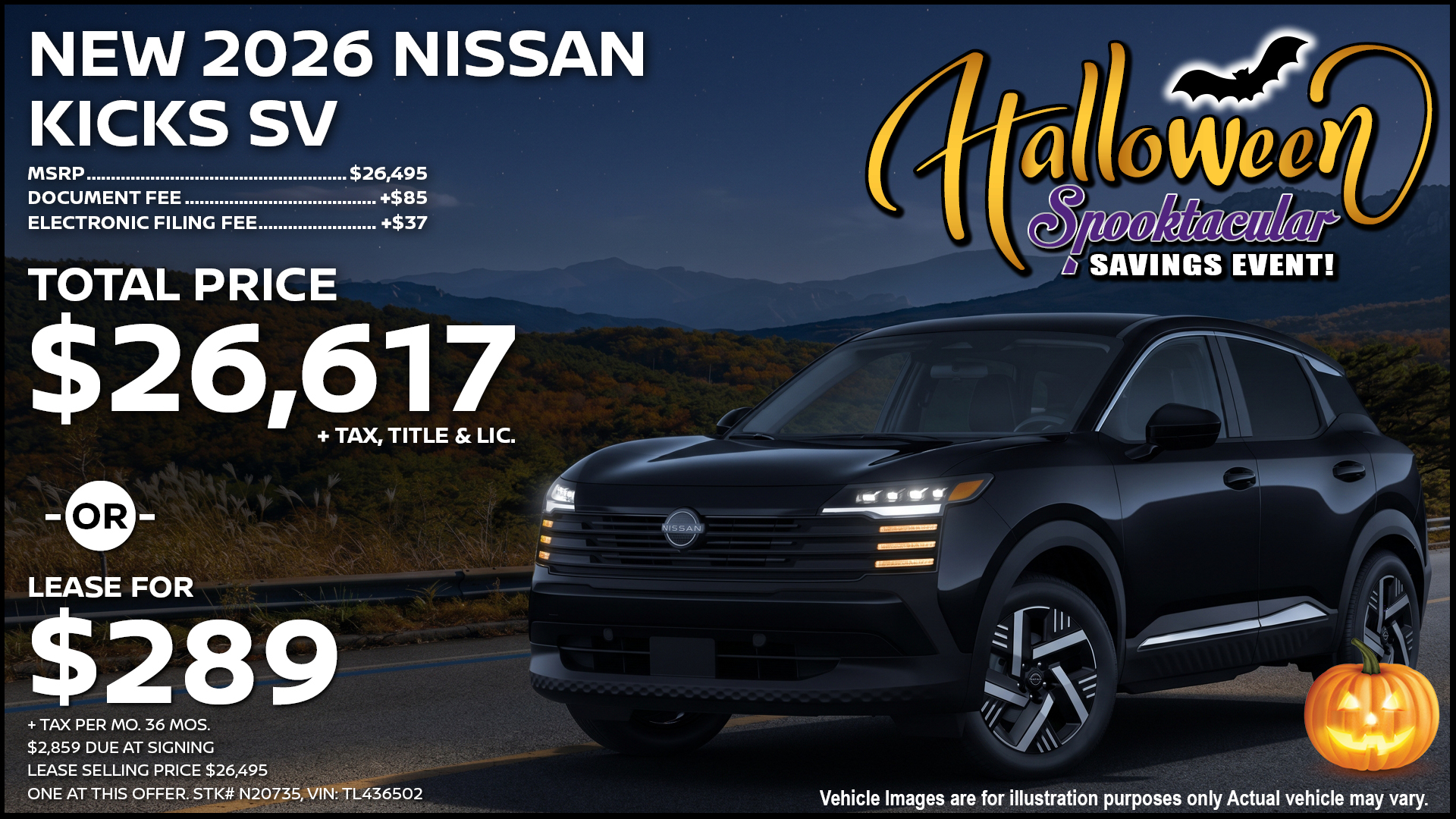 2026 Nissan Kicks SR Lease Special