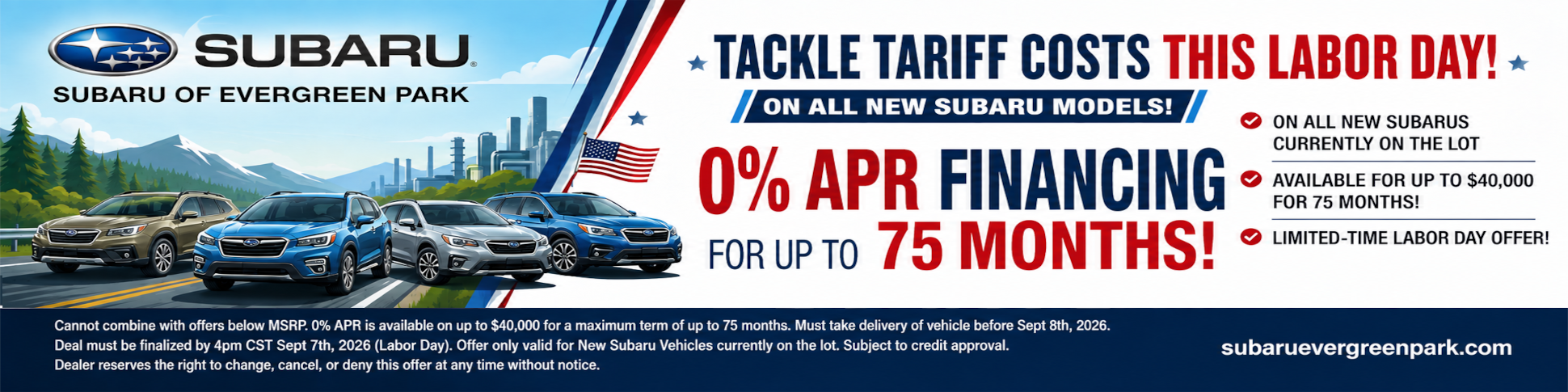 Labor Day Financing Special on ALL MODELS