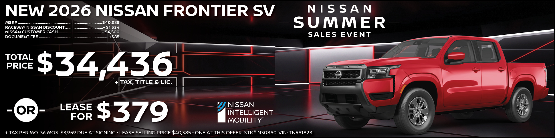 2026 Nissan Frontier Lease Offer