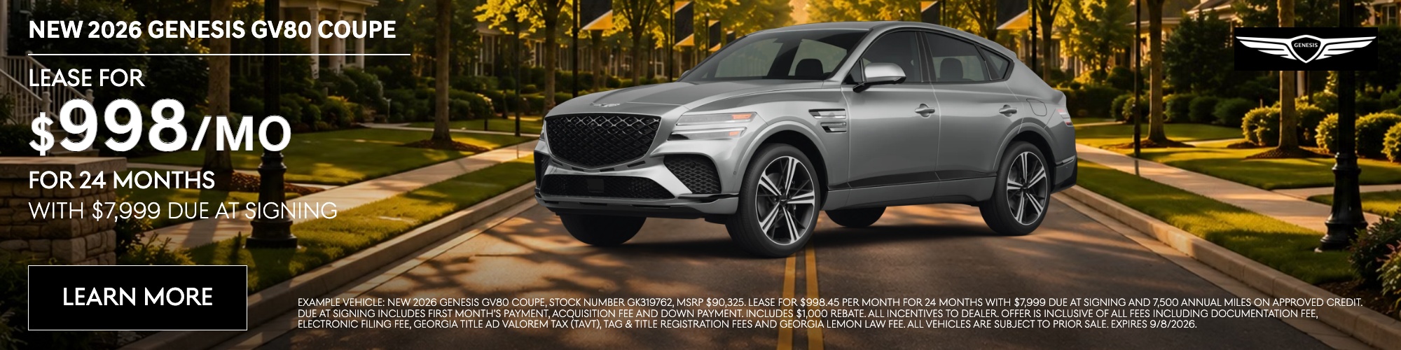 New 2026 Genesis GV80 Coupe Lease