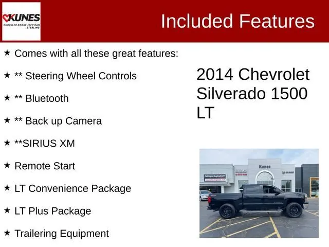 Used 2014 Chevrolet Silverado 1500 LT with VIN 3GCUKRECXEG173076 for sale in Sterling, IL