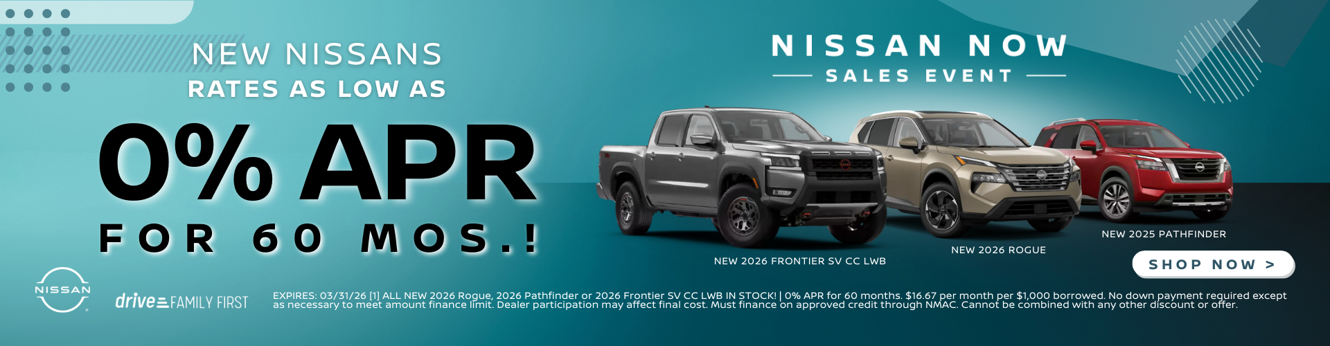 New Nissans 0% APR