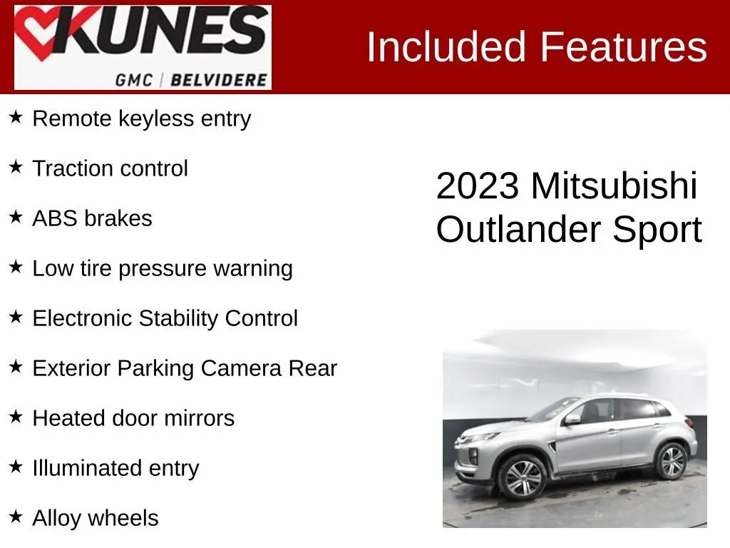 Used 2023 Mitsubishi Outlander Sport SE with VIN JA4ARUAU6PU011763 for sale in Belvidere, IL