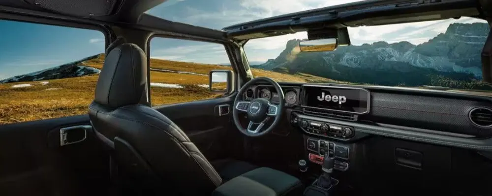 2024 Jeep Wrangler Interior in the mountains