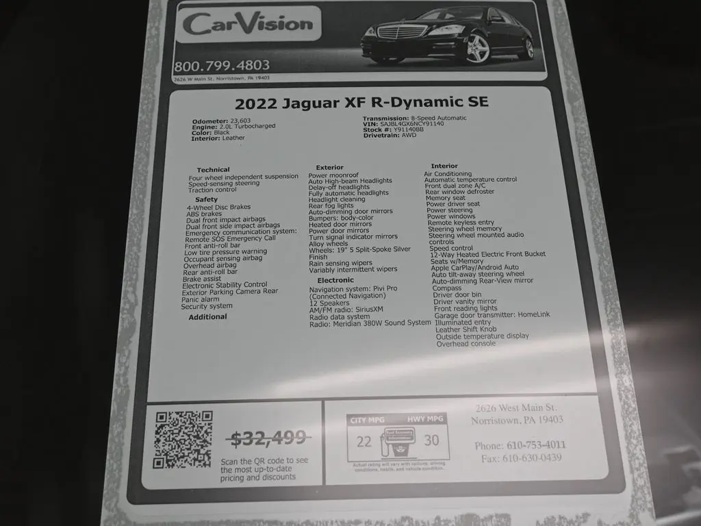 2022 Jaguar XF R-Dynamic SE photo 35