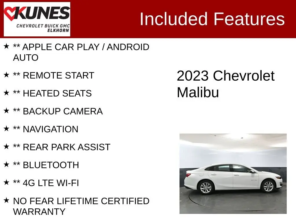 Used 2023 Chevrolet Malibu 1LT with VIN 1G1ZD5ST6PF247751 for sale in Elkhorn, WI