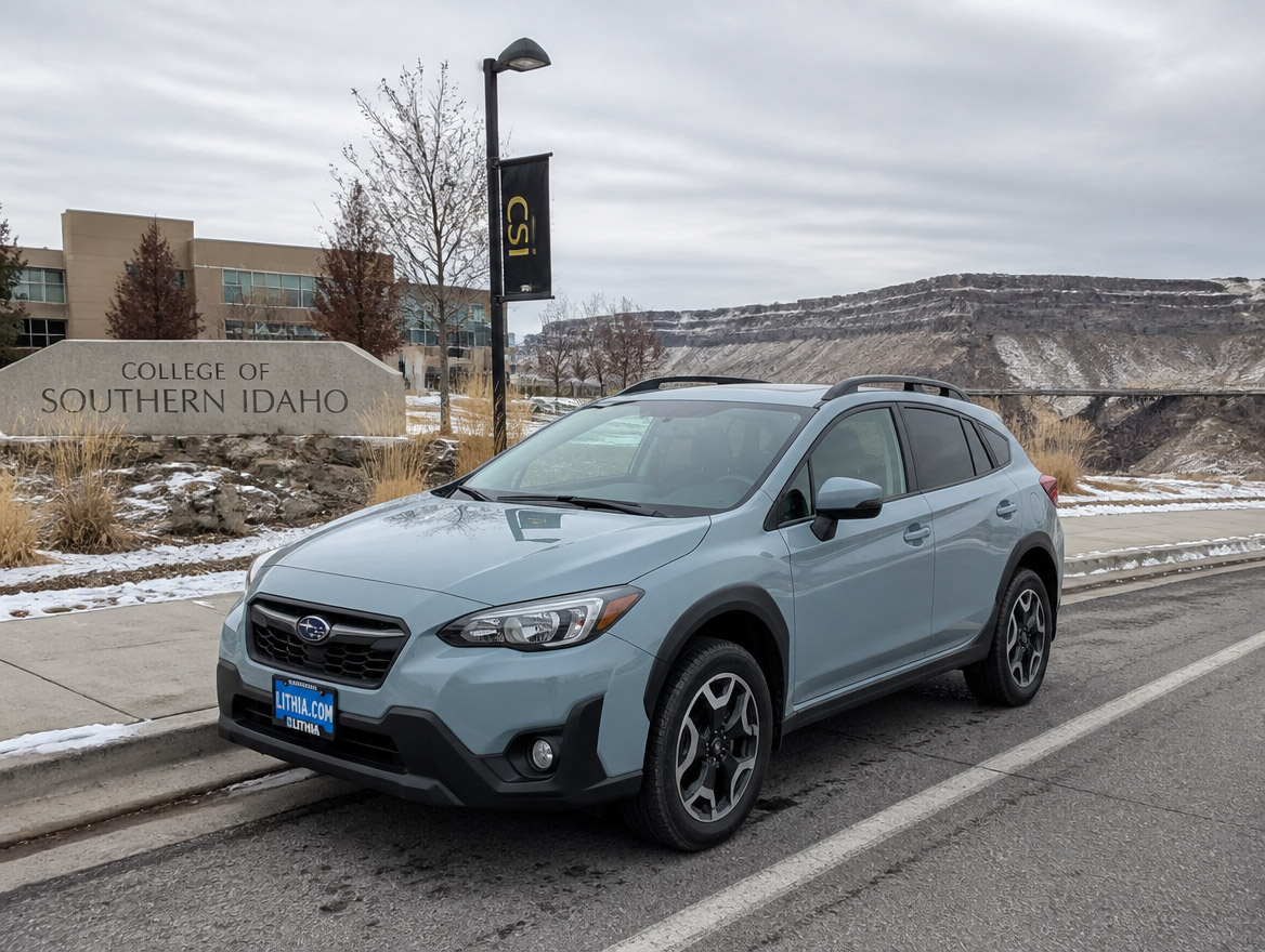 Used Subaru Crosstrek parked in Twin Falls, Idaho near the College of Southern Idaho campus