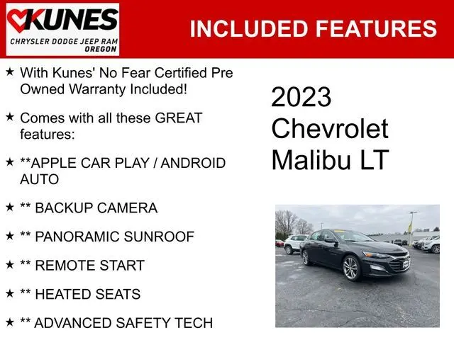 Used 2023 Chevrolet Malibu 1LT with VIN 1G1ZD5ST0PF135995 for sale in Oregon, IL