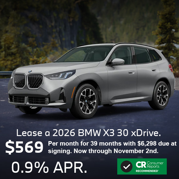 Lease a 2026 BMW X3 30 xDrive for only $569 