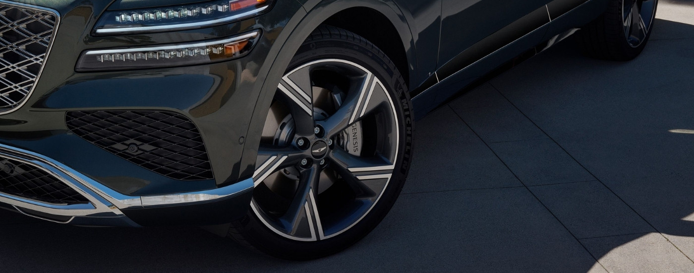 Close-up of a wheel on a 2025 Gensis GV80 for sale near Prattville