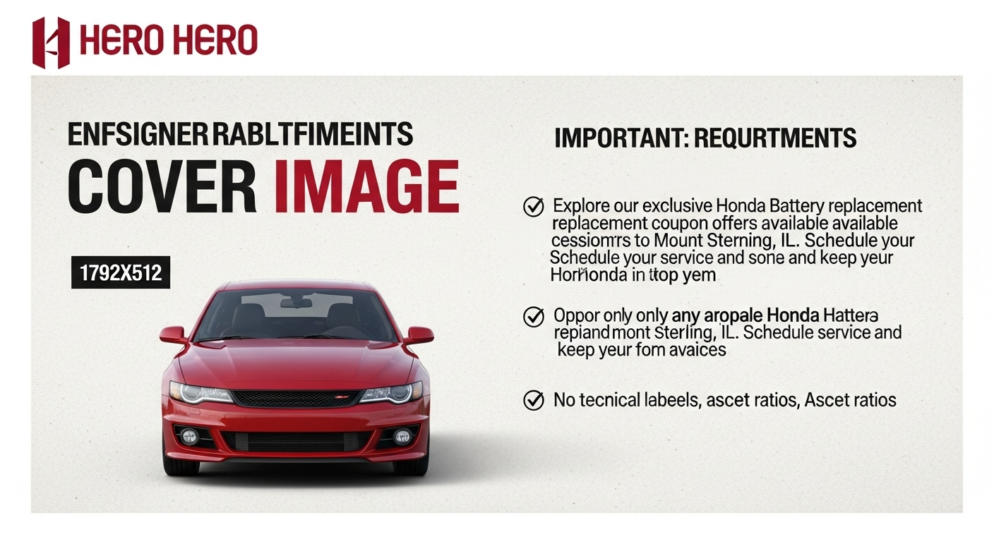 Explore our exclusive Honda battery replacement coupon offers available for customers in Mount Sterling, IL. Schedule your service today and keep your Honda in top condition.