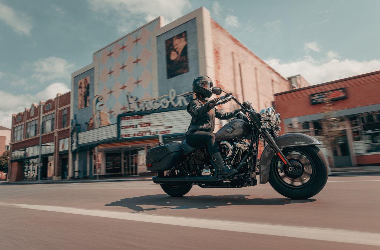 2026 Harley-Davidson® Heritage Classic driving down vintage street