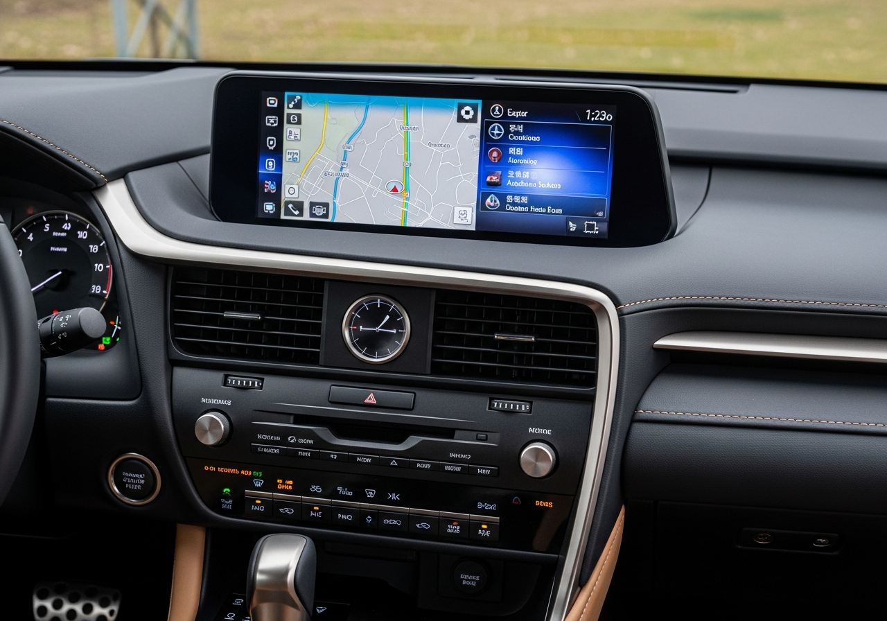 Detail of Lexus RX interior materials and stitching craftsmanship