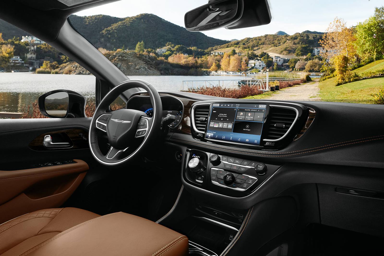 The front dash of a car.