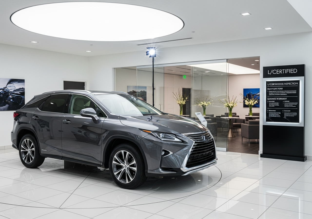 Lexus technician performing a detailed inspection on a vehicle