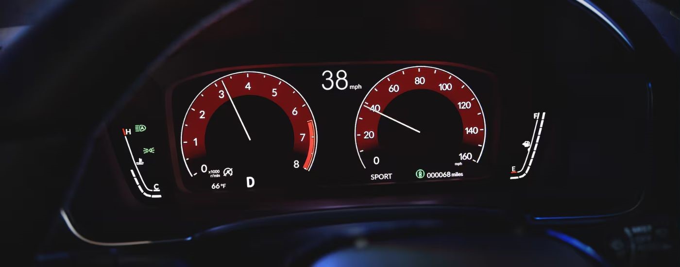 Gauges are shown in a 2022 Honda Civic Touring