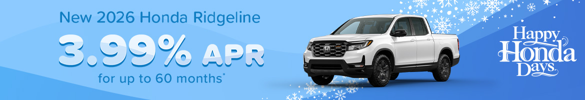 Enjoy 0.99% APR financing on a new 2025 Honda Ridgeline in Kingsport, TN