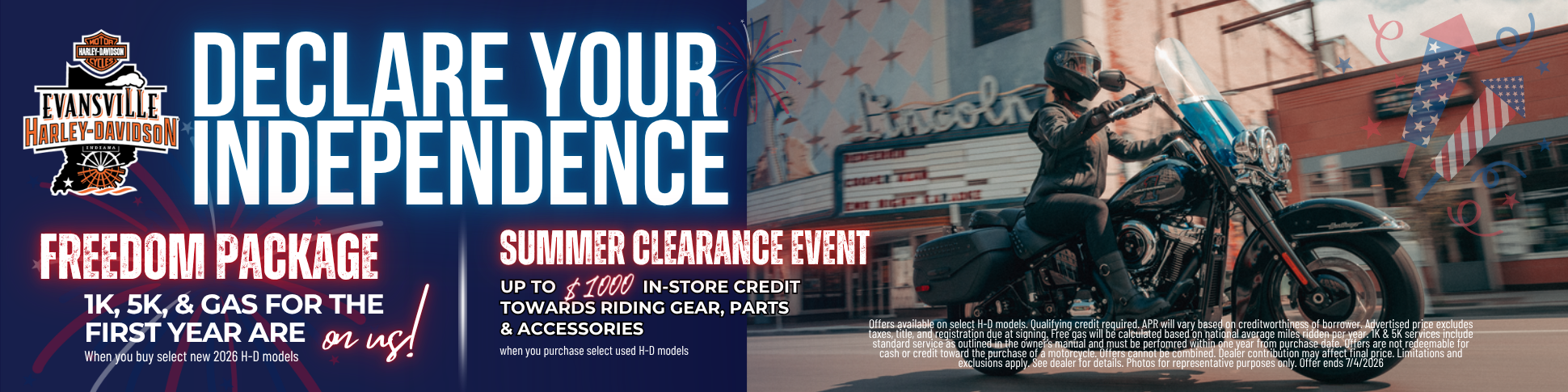 Motorcycle advertisement for new and used motorcycles