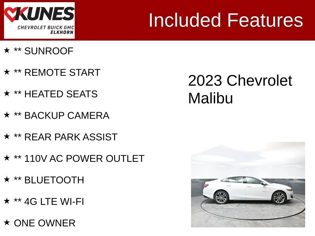Used 2023 Chevrolet Malibu 1LT with VIN 1G1ZD5ST2PF226380 for sale in Elkhorn, WI