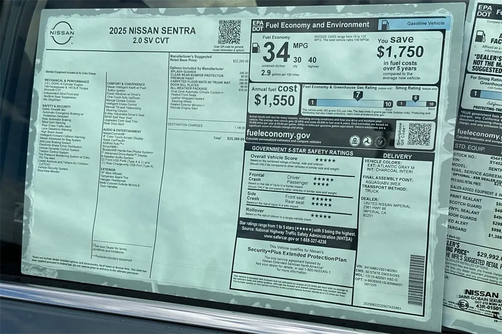 2025 Nissan Sentra SV photo 27