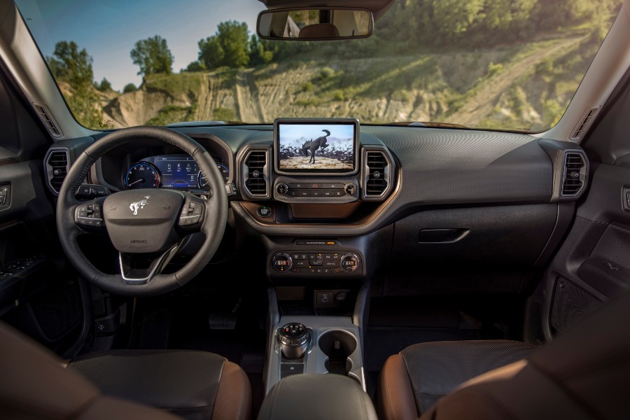 front interior of a 2021 Ford Bronco Sport