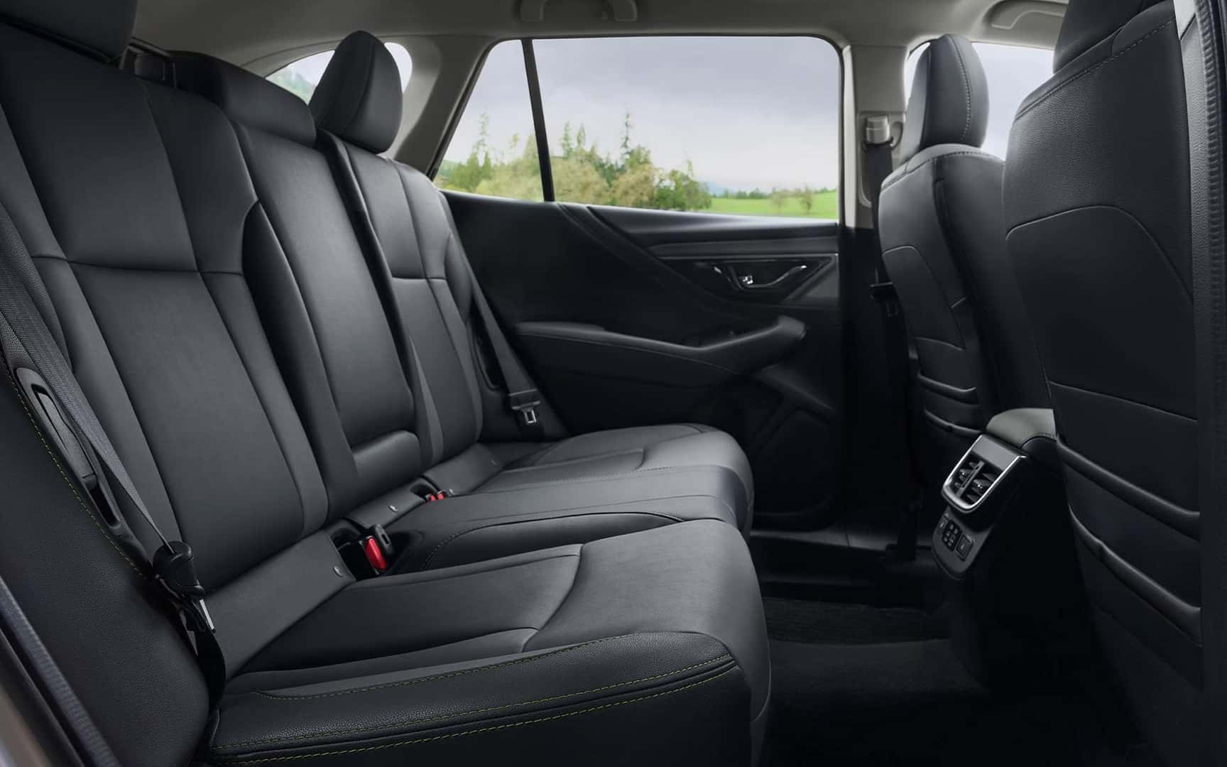 Subaru Outback black leather rear seats