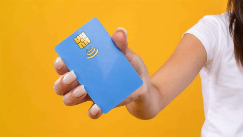 Woman hand with credit card
