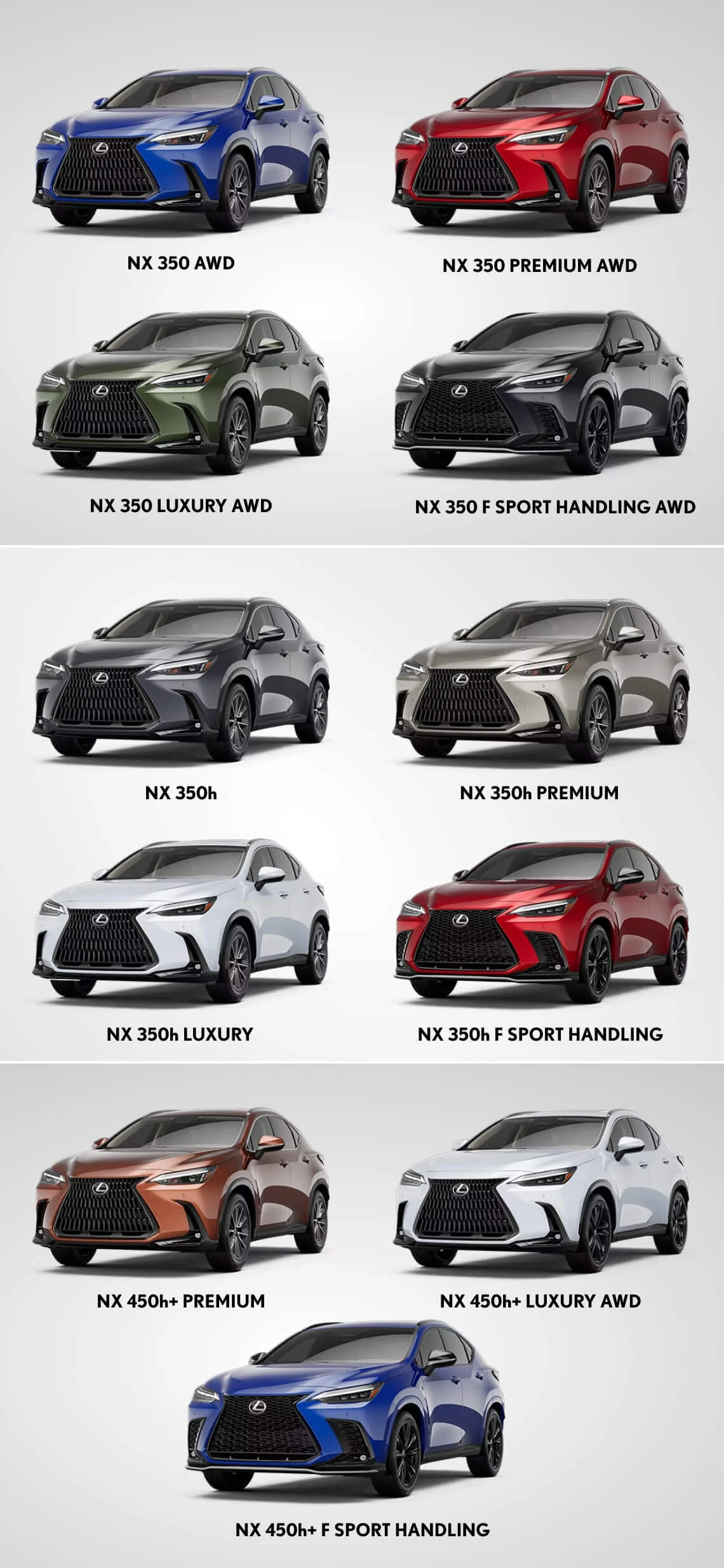 Lexus NX vs. Toyota RAV4 Trims