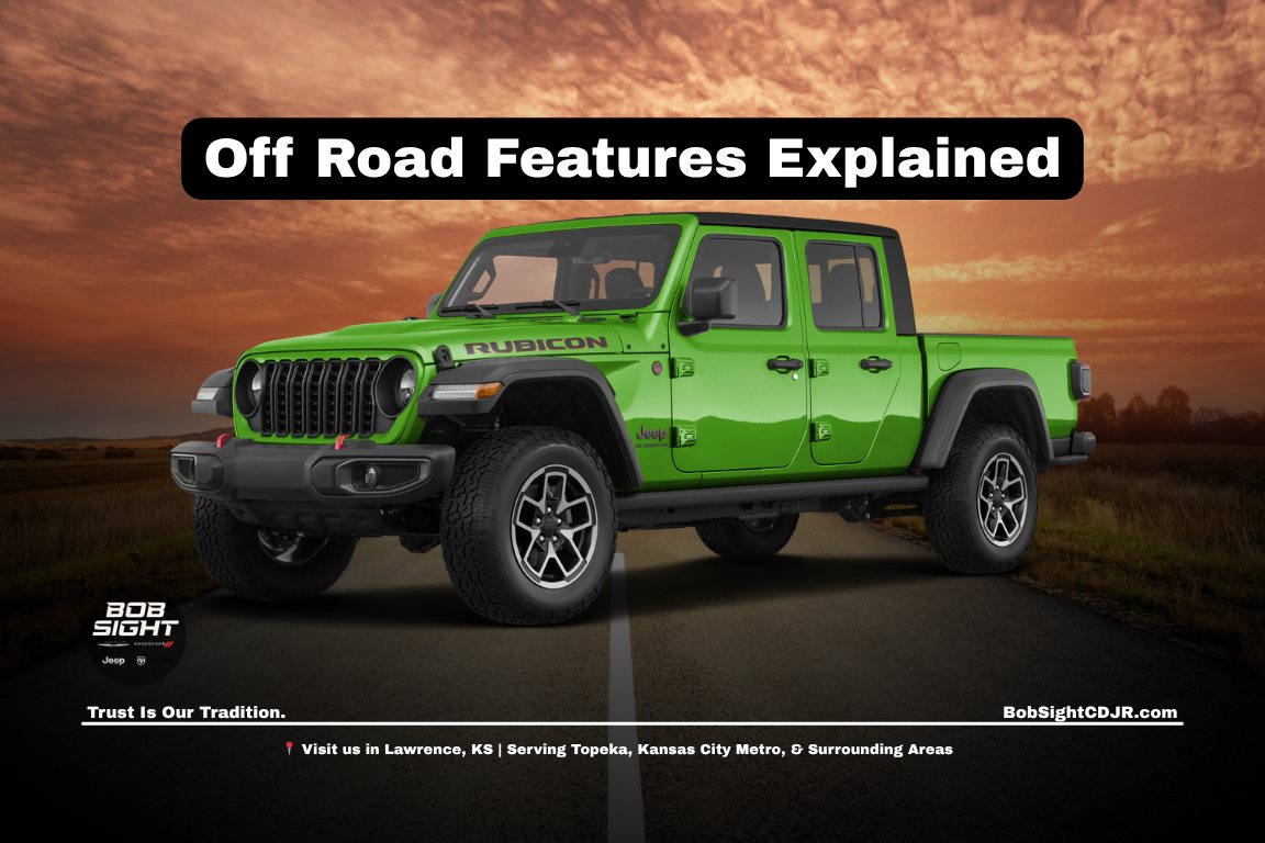Jeep Gladiator off road truck in Lawrence Kansas highlighting rugged capability and trail features for Kansas City Metro drivers