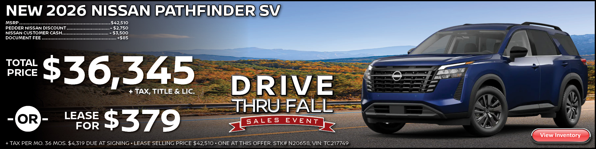 2026 Nissan Pathfinder SV