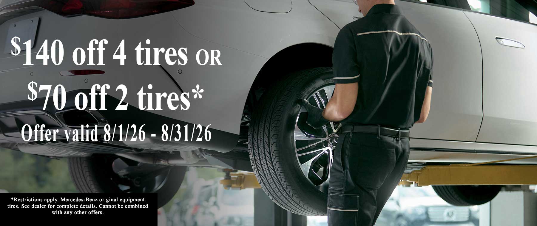 $100 off 4 tires, Mercedes-Benz tires offer Reading, PA