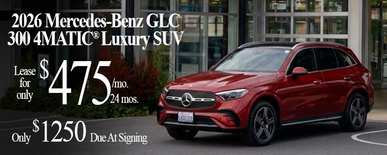2026 Mercedes-Benz GLC 300 parked in Tom Masano, Inc., a Mercedes-Benz dealer in Reading, PA