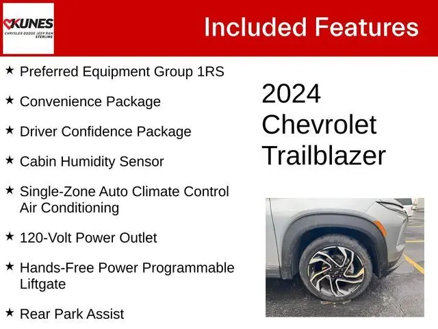 Used 2024 Chevrolet TrailBlazer RS with VIN KL79MTSL4RB216663 for sale in Sterling, IL