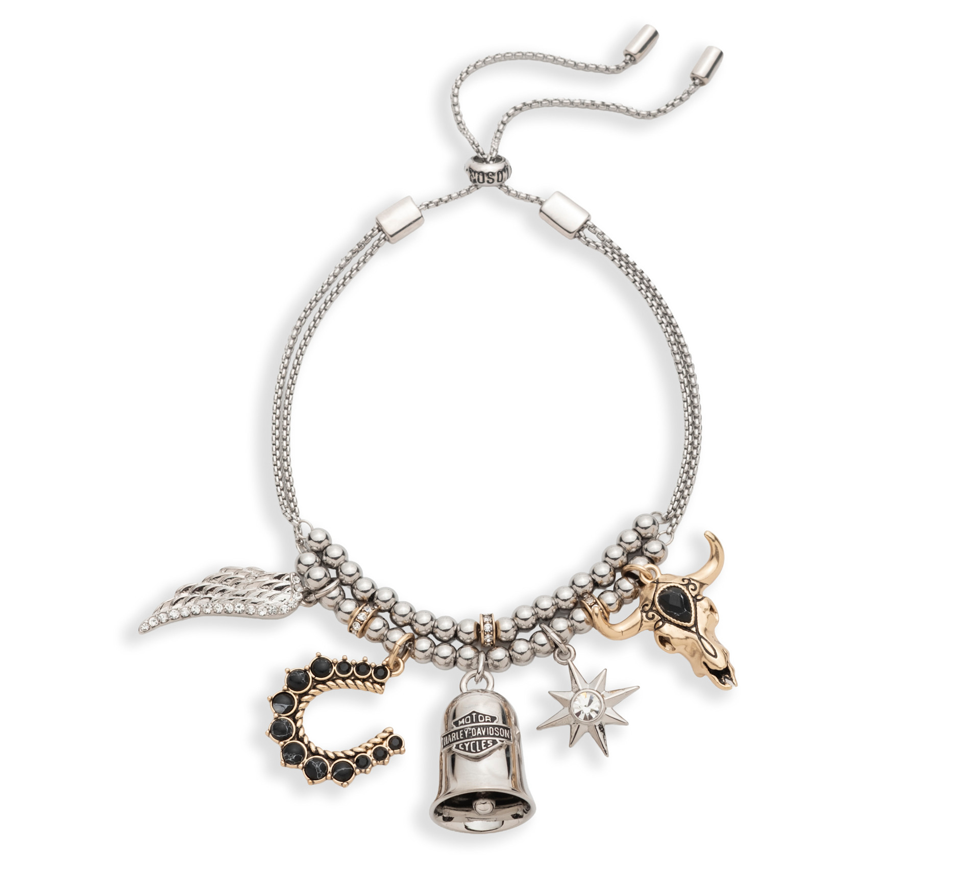 WOMEN'S H-D X LAINEY WILSON ADJUSTABLE CHARM DOUBLE SLIDER BRACELET